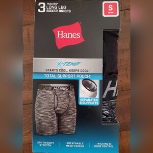 NWT Hanes X-Temp Men's 3 Long Leg Boxer Briefs - Size S (28-30")